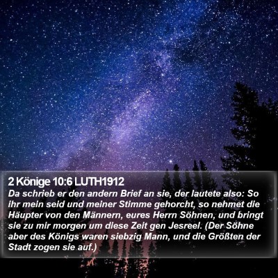 2 Könige 10:6 LUTH1912 Bible Verse Image