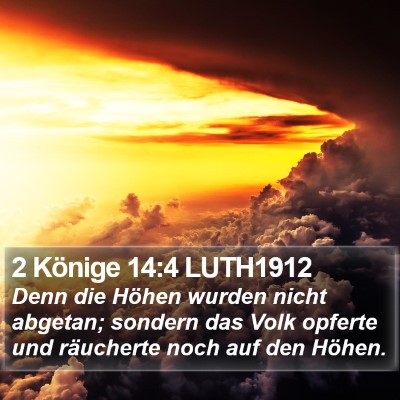2 Könige 14:4 LUTH1912 Bible Verse Image