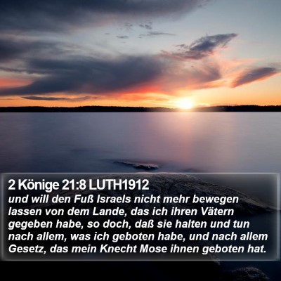 2 Könige 21:8 LUTH1912 Bible Verse Image