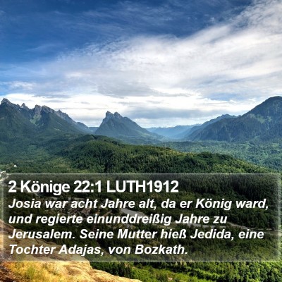 2 Könige 22:1 LUTH1912 Bible Verse Image