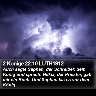 2 Könige 22:10 LUTH1912 Bible Verse Image