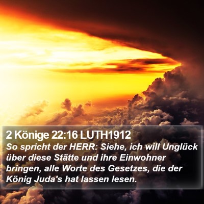 2 Könige 22:16 LUTH1912 Bible Verse Image