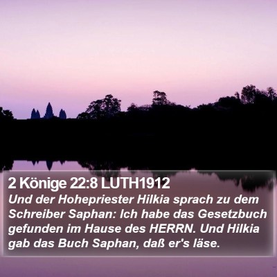 2 Könige 22:8 LUTH1912 Bible Verse Image