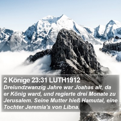 2 Könige 23:31 LUTH1912 Bible Verse Image