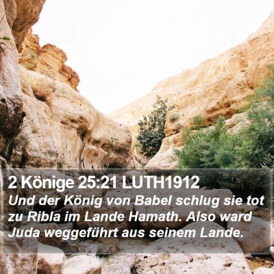 2 Könige 25:21 LUTH1912 Bible Verse Image
