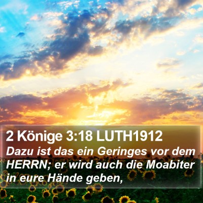 2 Könige 3:18 LUTH1912 Bible Verse Image