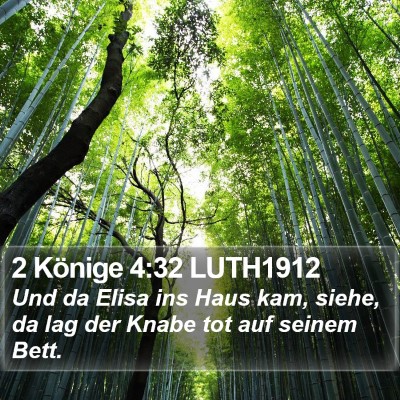 2 Könige 4:32 LUTH1912 Bible Verse Image