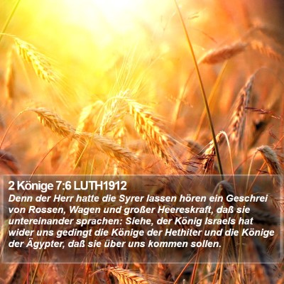 2 Könige 7:6 LUTH1912 Bible Verse Image