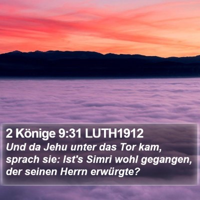2 Könige 9:31 LUTH1912 Bible Verse Image