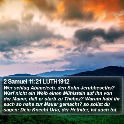 2 Samuel 11:21 LUTH1912 Bible Verse Image
