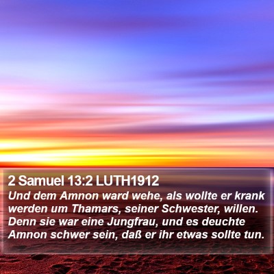 2 Samuel 13:2 LUTH1912 Bible Verse Image