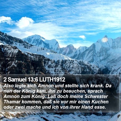 2 Samuel 13:6 LUTH1912 Bible Verse Image