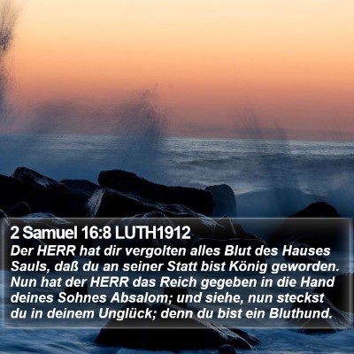 2 Samuel 16:8 LUTH1912 Bible Verse Image