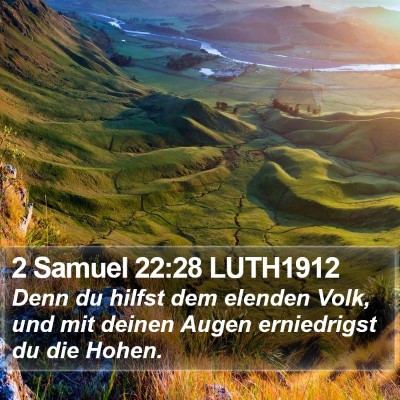2 Samuel 22:28 LUTH1912 Bible Verse Image