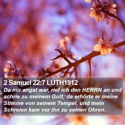 2 Samuel 22:7 LUTH1912 Bible Verse Image