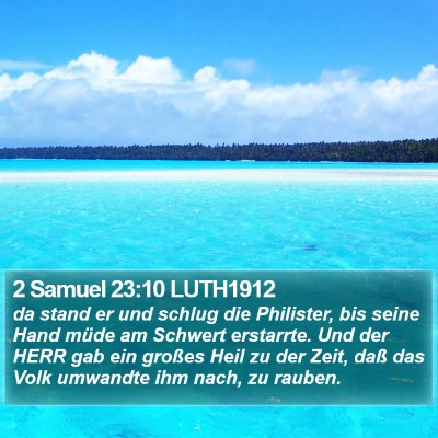 2 Samuel 23:10 LUTH1912 Bible Verse Image