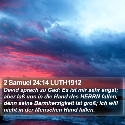 2 Samuel 24:14 LUTH1912 Bible Verse Image