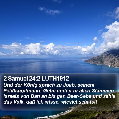2 Samuel 24:2 LUTH1912 Bible Verse Image