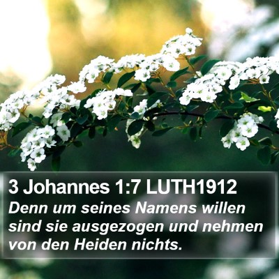 3 Johannes 1:7 LUTH1912 Bible Verse Image