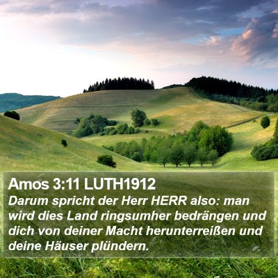 Amos 3:11 LUTH1912 Bible Verse Image