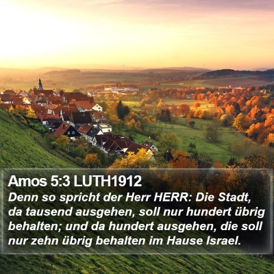 Amos 5:3 LUTH1912 Bible Verse Image