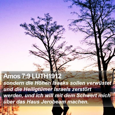 Amos 7:9 LUTH1912 Bible Verse Image