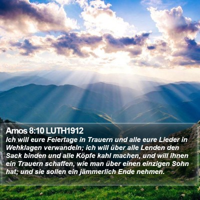 Amos 8:10 LUTH1912 Bible Verse Image