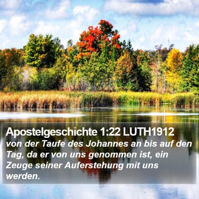Apostelgeschichte 1:22 LUTH1912 Bible Verse Image