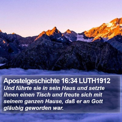 Apostelgeschichte 16:34 LUTH1912 Bible Verse Image