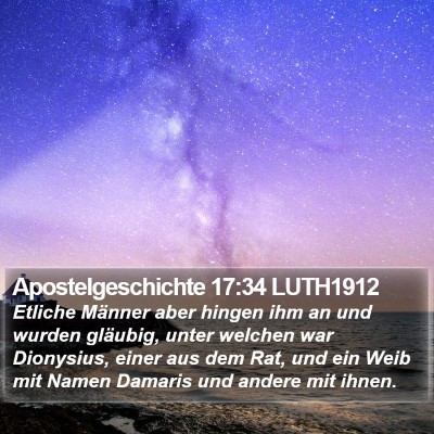 Apostelgeschichte 17:34 LUTH1912 Bible Verse Image