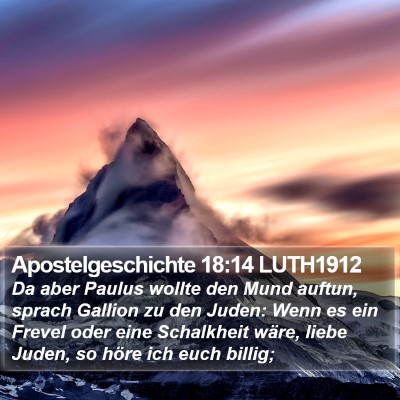 Apostelgeschichte 18:14 LUTH1912 Bible Verse Image