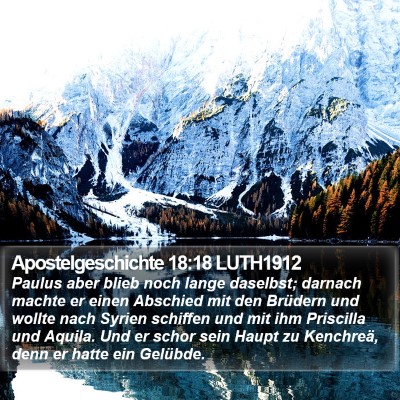 Apostelgeschichte 18:18 LUTH1912 Bible Verse Image