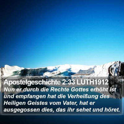 Apostelgeschichte 2:33 LUTH1912 Bible Verse Image