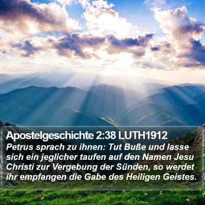 Apostelgeschichte 2:38 LUTH1912 Bible Verse Image