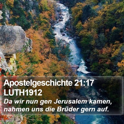 Apostelgeschichte 21:17 LUTH1912 Bible Verse Image