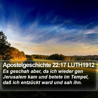 Apostelgeschichte 22:17 LUTH1912 Bible Verse Image