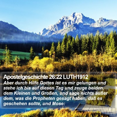 Apostelgeschichte 26:22 LUTH1912 Bible Verse Image