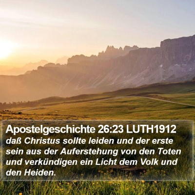 Apostelgeschichte 26:23 LUTH1912 Bible Verse Image