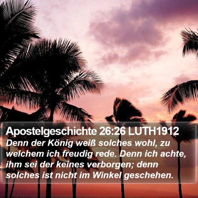 Apostelgeschichte 26:26 LUTH1912 Bible Verse Image