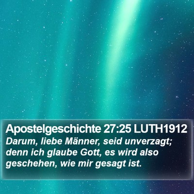Apostelgeschichte 27:25 LUTH1912 Bible Verse Image