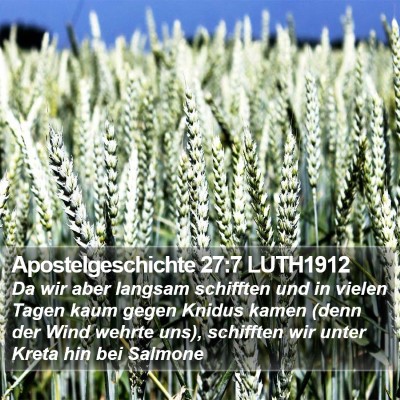 Apostelgeschichte 27:7 LUTH1912 Bible Verse Image