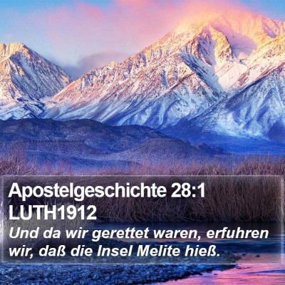 Apostelgeschichte 28:1 LUTH1912 Bible Verse Image