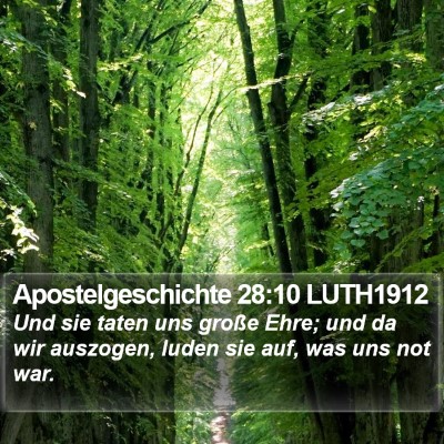 Apostelgeschichte 28:10 LUTH1912 Bible Verse Image
