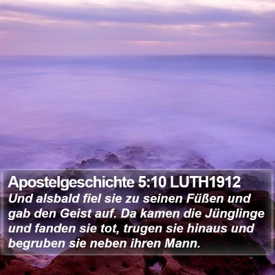 Apostelgeschichte 5:10 LUTH1912 Bible Verse Image