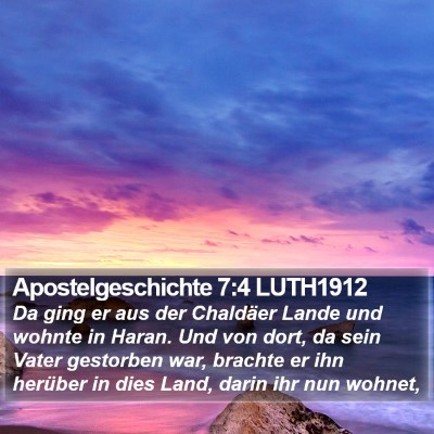 Apostelgeschichte 7:4 LUTH1912 Bible Verse Image