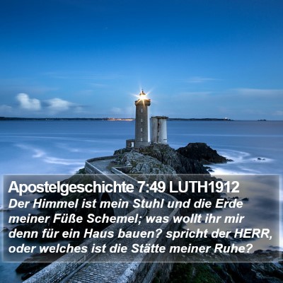 Apostelgeschichte 7:49 LUTH1912 Bible Verse Image