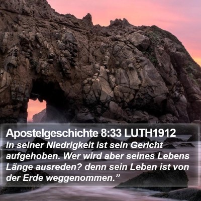 Apostelgeschichte 8:33 LUTH1912 Bible Verse Image