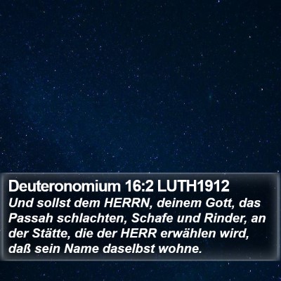 Deuteronomium 16:2 LUTH1912 Bible Verse Image