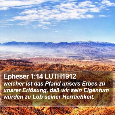 Epheser 1:14 LUTH1912 Bible Verse Image
