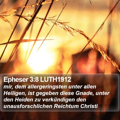 Epheser 3:8 LUTH1912 Bible Verse Image